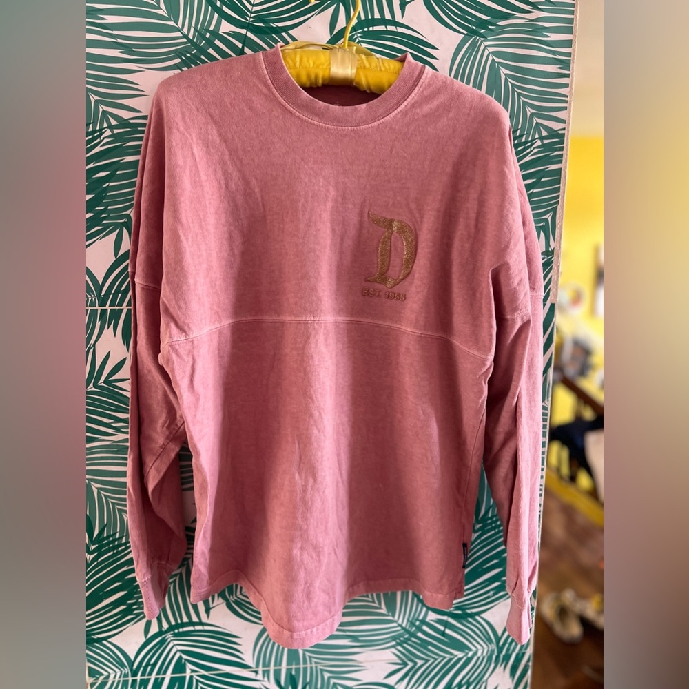 Disneyland Pink Long Sleeve Tee with Gold Script - Picture 4 of 7